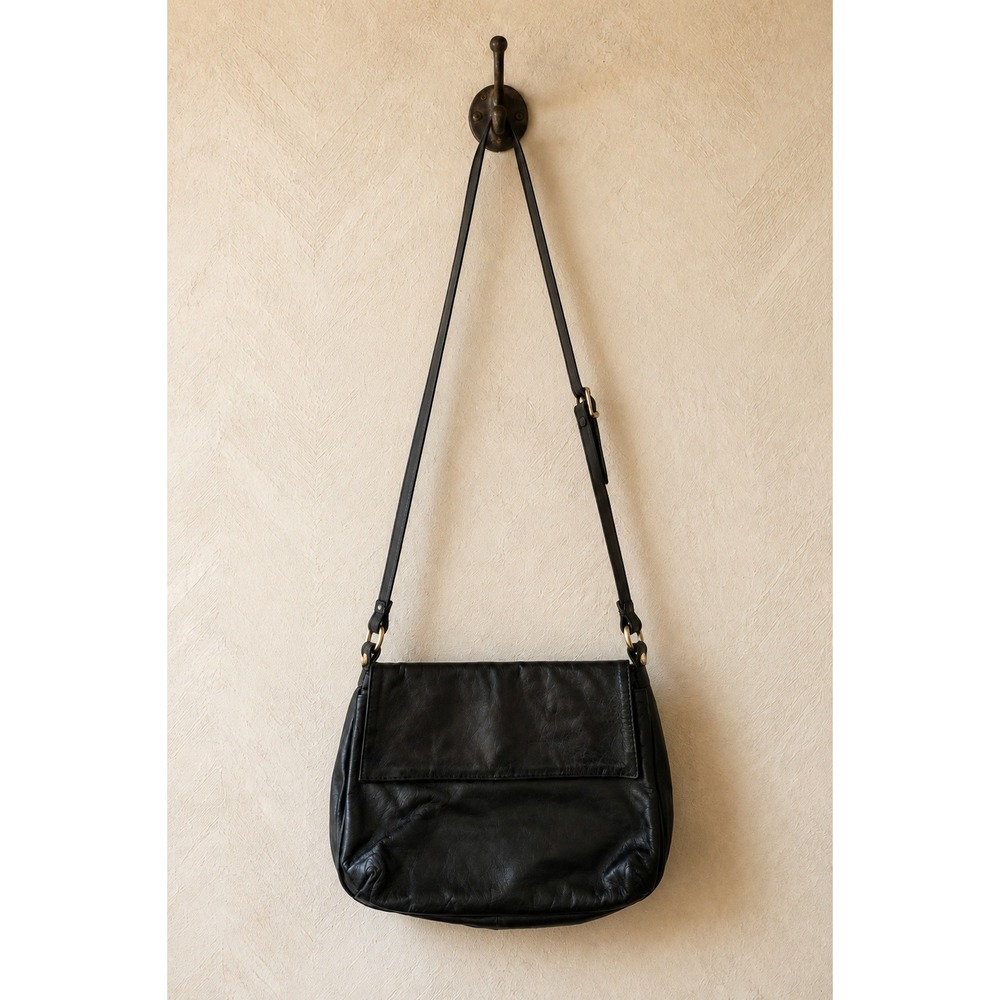 Vintage 90s Giani Bernini Glove Leather Y2K Minimalist Flap Crossbody Purse